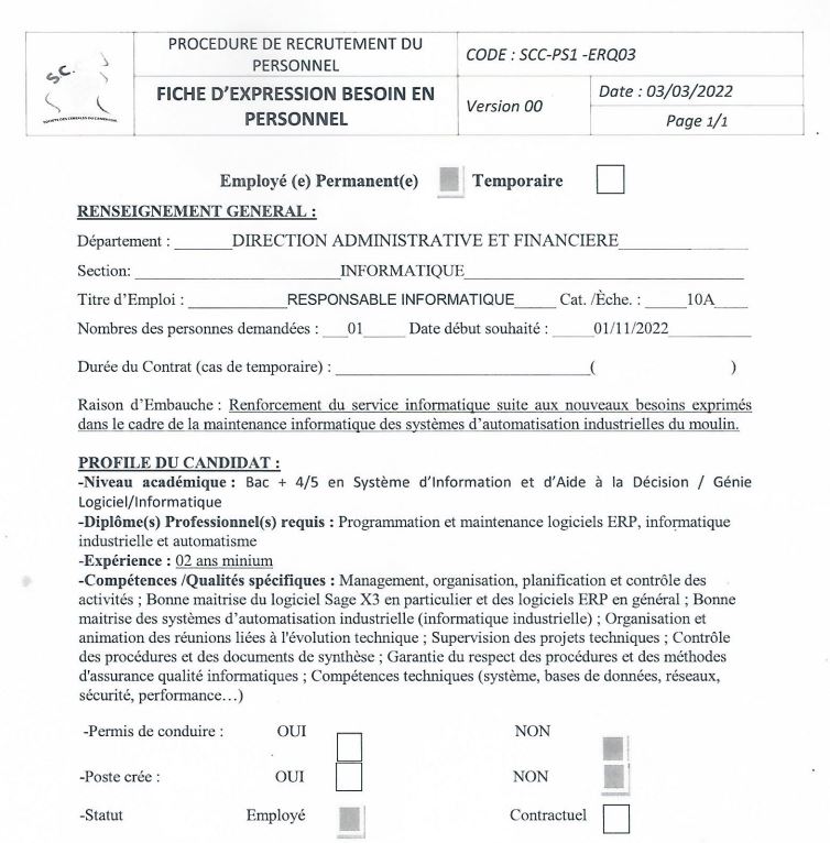 groupekadji's tweet image. SCC - Offre d&apos;emploi : RESPONSABLE INFORMATIQUE (H/F)
Pour postuler : recrutement@scc-cameroun.com
Date limite de recevabilité des candidatures : 30/09/2022
Préciser le poste en objet.
#KADJIGROUP #SCC #RESPONSABLE #INFORMATIQUE #IT #AUTOMATISME #ERP