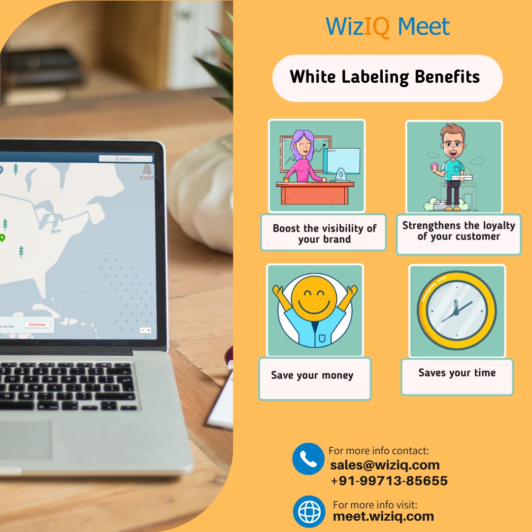 WizIQ's tweet image. Benefits of White Labeling! 
@WizIQ

Sign Up for FREE account :- meet.wiziq.com/signup 
.
.
.
#WizIQMeet #WebConferencingTool #VideoConferencingTool #WhiteLabelWebConferencing #WhiteLabelVideoConferencing #BestOnlineMeetingTool