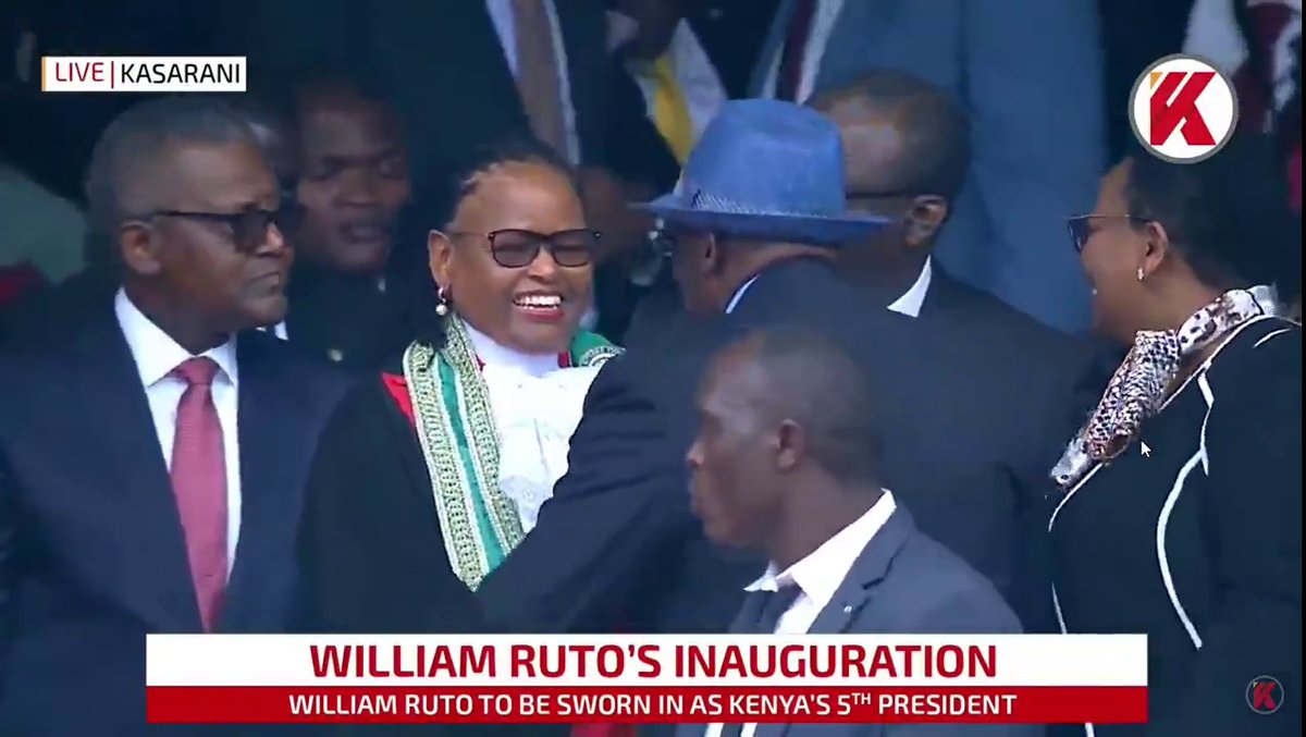 Kenyans's tweet photo. Africa's richest man worth KSh 1.5 Trillion, Aliko Dangote in Kenya for Ruto's inauguration #Rutothe5th https://t.co/nmp8nPeQWx