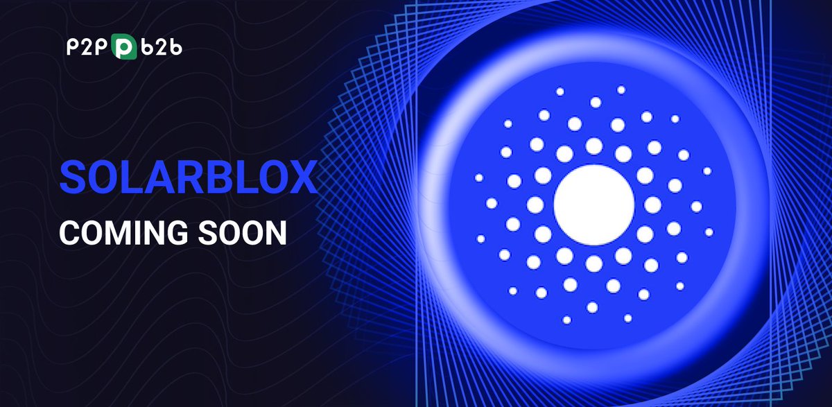 SolarBlox llegará pronto P2PB2B (SBX/USDT)

"Transformación de la luz solar en electricidad.
Transformando la electricidad en Bitcoin".

"La próxima altcoin 100x está aquí".

solarblox.co