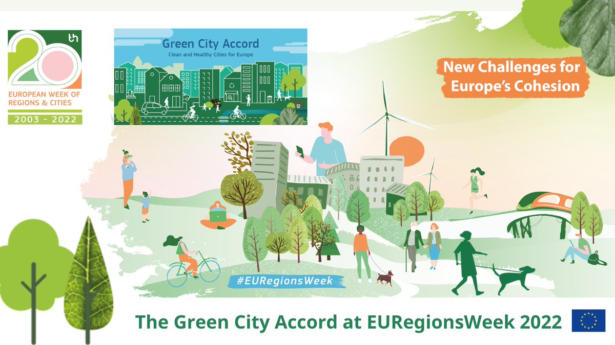 ICLEI_Europe's tweet image. 🤔 Why should your city join the #GreenCityAccord? 

👉 Just ask some of the signatories at this year's #EURegionsWeek on 12 Oct. from 12:30 - 13:30 CET!

Don't miss the chance to gain exclusive insights about cities' 🌇 GCA activities.

🔗 bit.ly/3RcdzLb