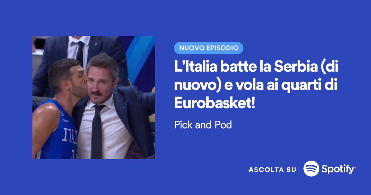 PodPickand's tweet photo. 🎧Nuova puntata online 🎧

https://t.co/9pevc6x6VV

#Italbasket #EuroBasket #poz #spotify 

@Italbasket @EuroBasket https://t.co/qNgKdtr1Yp