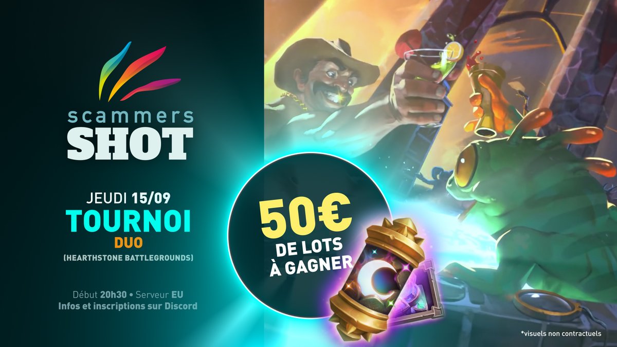 Scammers_eSport's tweet photo. Les inscriptions du Scammers Shot sont ouvertes.
Format duo, si vous êtes seul venez trouver un partenaire sur notre discord.
Jeudi 15 septembre à 20 h 30
Inscription sur le discord : https://t.co/c3LfGBaDum
Le tournoi sera casté sur notre chaîne Twitch : https://t.co/uEjdsq038r https://t.co/SQ83X05rjs