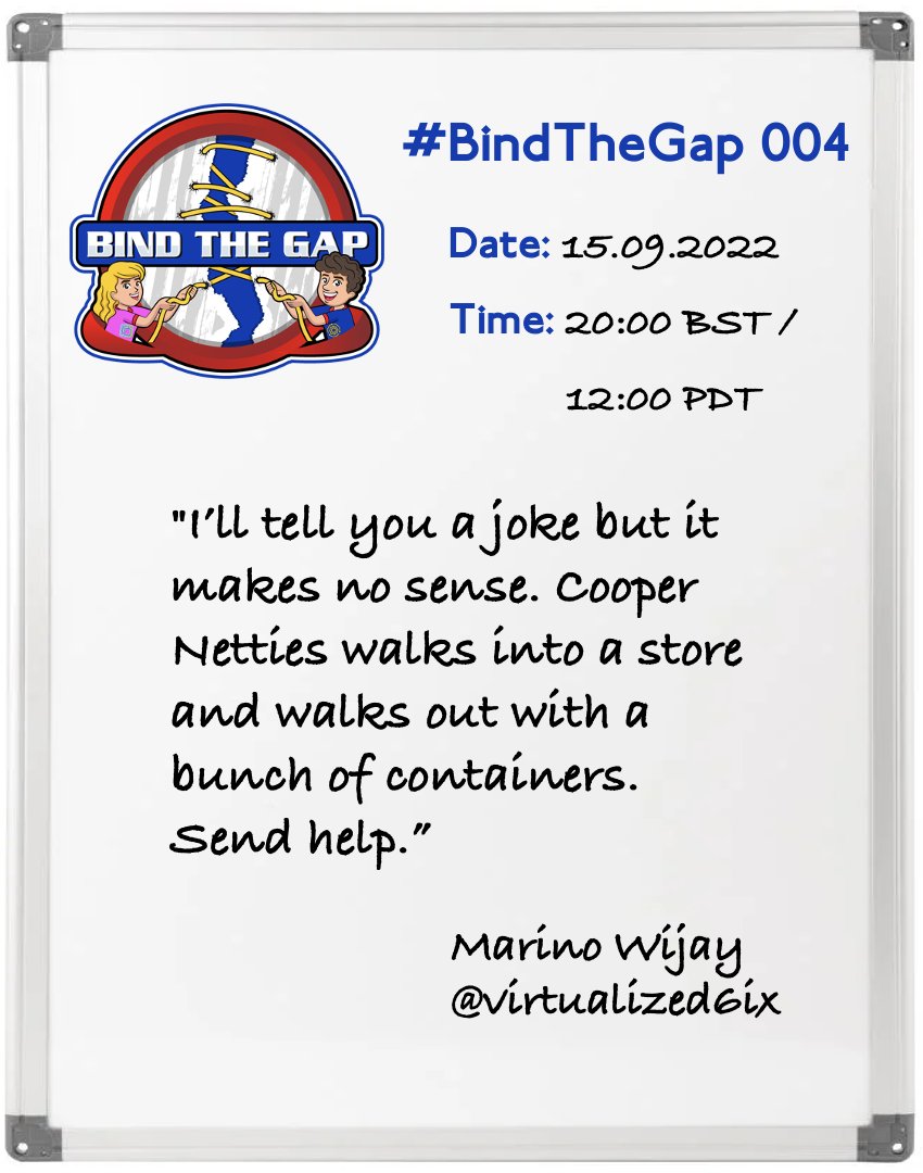 📢 WE'RE BAAAACK! 👋

Join us this Thursday to learn all about #Containers and #Kubernetes from <a href="/virtualized6ix/">Marino Wijay 🇨🇦</a>! 

This will be an interesting one, you don't want to miss it! 🤗

❗️Time has changed to 8 PM BST / 12:00 PM PDT