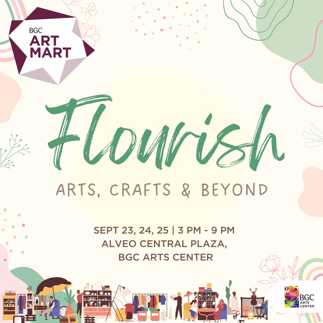 ArtsAtBGC's tweet photo. Upcoming events this September at #BGCArtsCenter
🔸Mind Pub x BGC Art Mart Quiz Night
🔸#BGCArtMart : Flourish. Arts, Crafts &amp; Beyond https://t.co/nWzGTHLE1L