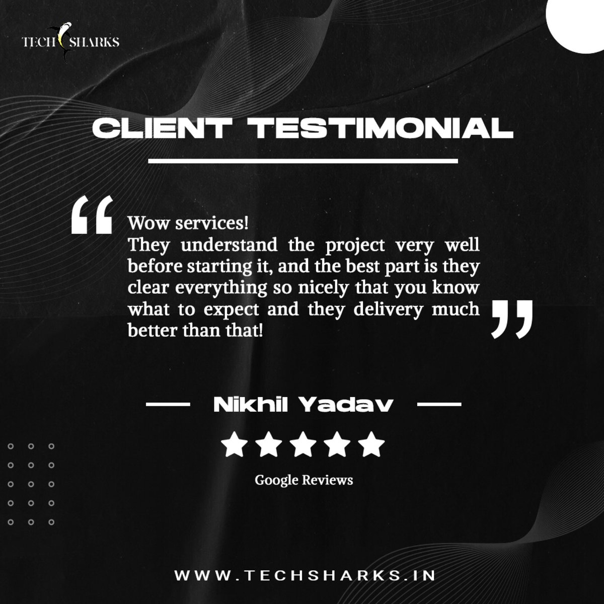 techsharksltd's tweet photo. We are very delighted to deliver the best to our Clients who works hand in hand with us.
Getting such reviews, motivates us to work hard every passing day, and to keep ahead in every domain.
#happyclients #digitalmarketingagency #googlereviews #techsharks https://t.co/FvrW6nBpng
