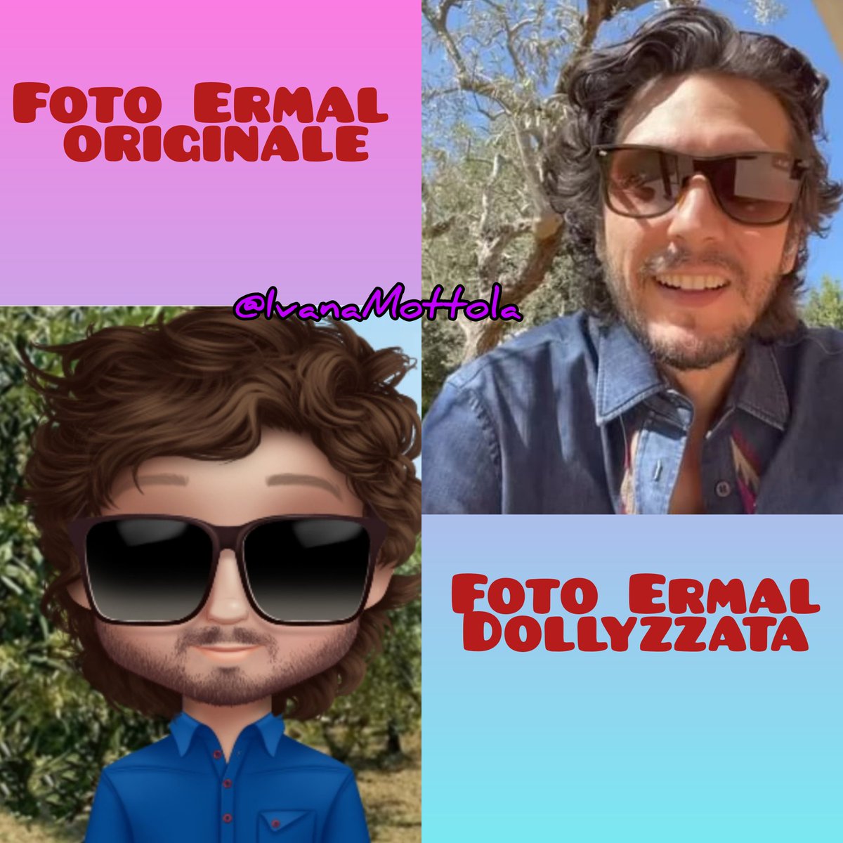 MottolaIvana's tweet photo. Quando la mattina non sai che fare e allora, crei collage per metterle nelle tue storie 😜🤔. Cmq @MetaErmal anche in questa versione "dollyzzata", sei stupendo 😍 #Dollify #ErmalMeta @famedalupi https://t.co/XPyR8BbCMp