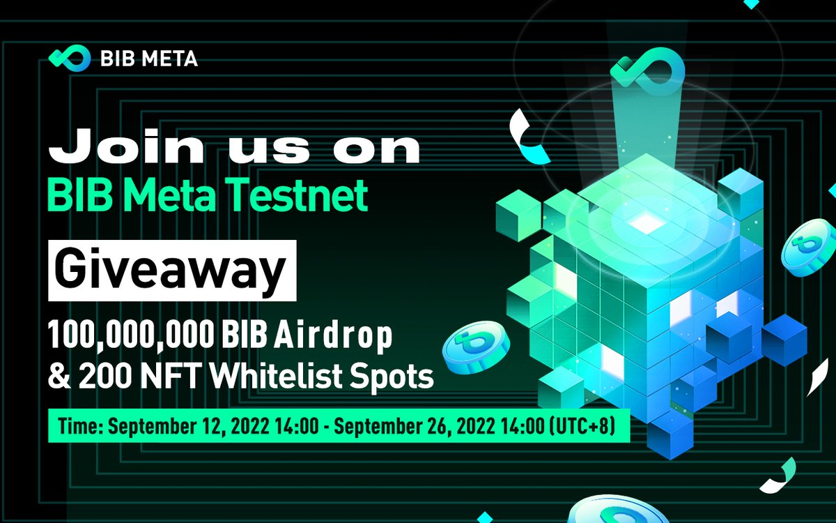 BIB_Sussie's tweet photo. Win 100,000,000 BIB Token, 200 Whitelist Spots and 1000 USDT Creator Awards!

Join the BIB Meta Testnet now!

Duration:
September 12, 2022 14:00 - September 26, 2022 14:00 (UTC+8)

Fill up this form to join:
https://t.co/0jGM8NAcS7 

#BIBMeta #Crypto #Airdrop #NFT #Whitelist https://t.co/uwAMeoqPyq
