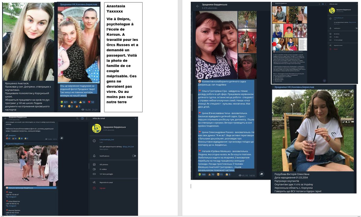 Tyron911147's tweet photo. Des canaux Telegram en #Ukraine fuitent toutes les données personnelles de civils (femmes, enfants) des territoires ds lesquels les Russes sont passés, et appellent aux représailles et au meurtre des "collaborateurs".
Un air de #Bycha ? nooon, impossible que ca soit eux https://t.co/W4M7MUDrkG