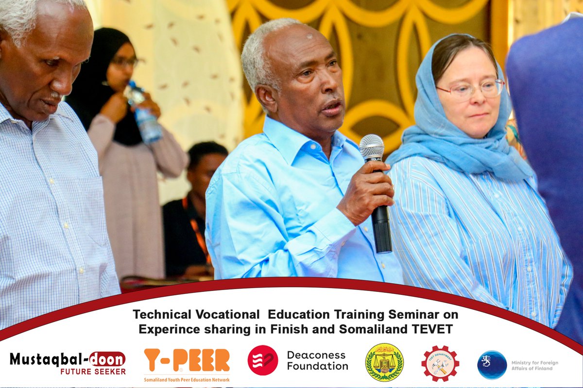 MustaqbalP's tweet photo. The second day of the technical vocational education training seminar is underway, with Somaliland and Finland exchanging knowledge, standardization for TVET, and experiences. #Somaliland #TVETDevelopment https://t.co/4Aw4174BWx