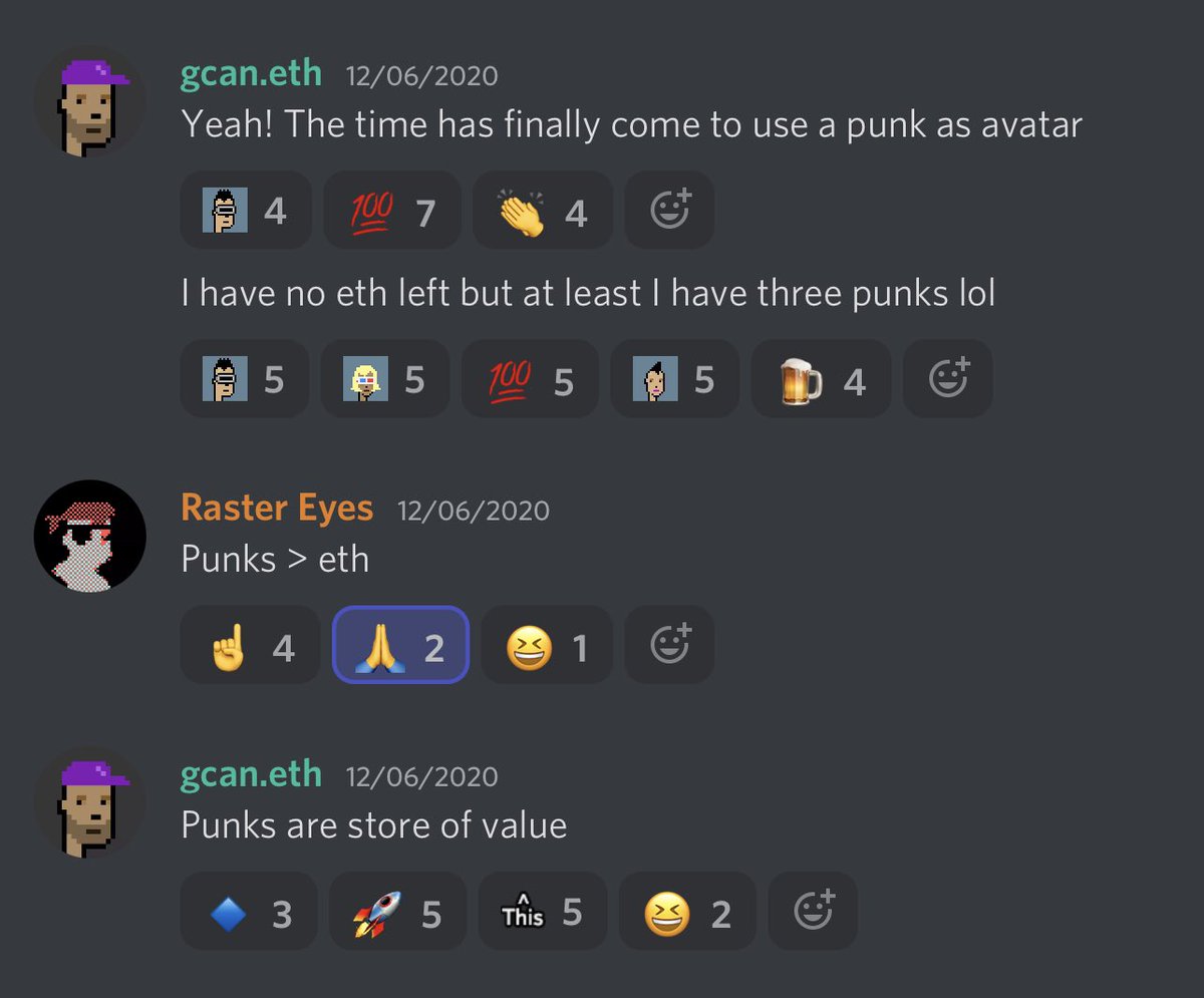 gCAN9k's tweet image. gm! Today’s gm is one of gratitude 💜
Almost two years ago, I went virtually all-in on punks. I had been active in crypto for years (something for another thread), re-discovered NFTs through a simple web3 game and quickly laser focused on punks.
Why? How? Time for a thread 🧵