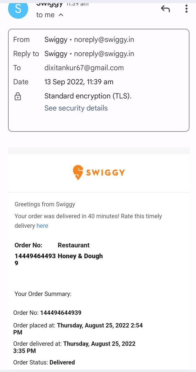 ankurdixithbti's tweet photo. @SwiggyCares Are you kidding? Invoice/bill comes on registered id from noreply@swiggy.in, further it is digitally signed by you. I am attachikg the screenshot of same. Pls send correct invoice at the earliest @harshamjty https://t.co/ofXTEDUgVJ