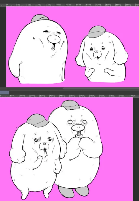 スタンプ描いてます 
