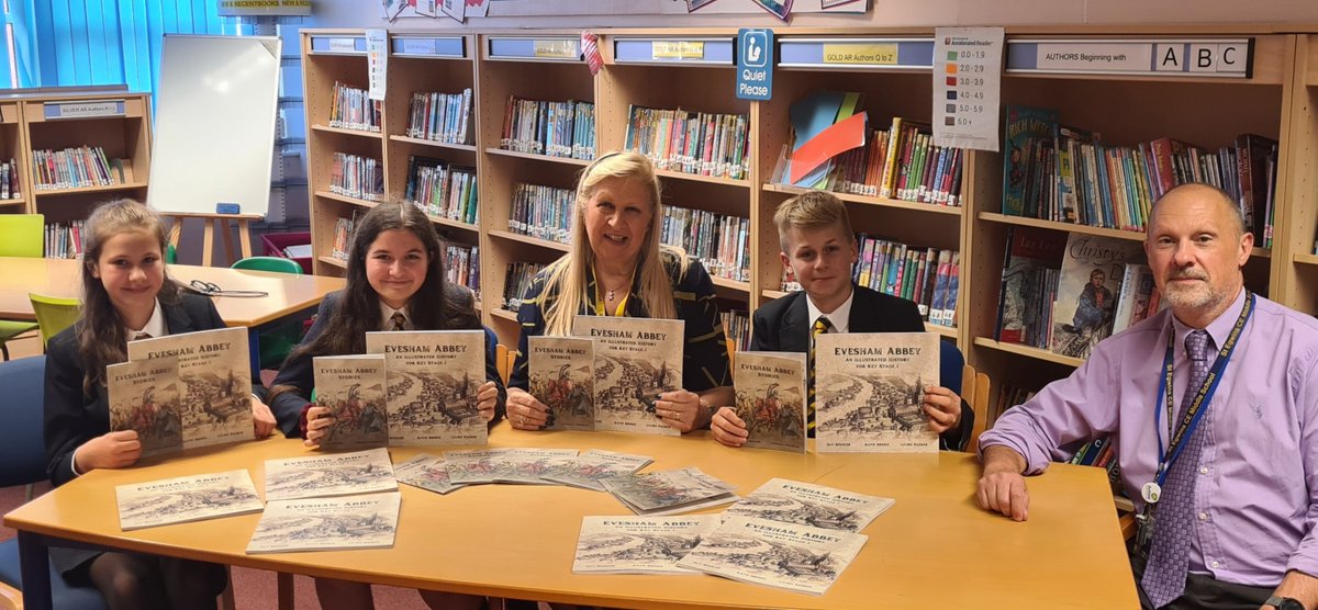 StEgwins's tweet photo. The school was delighted to have a visit from 
@TrustAbbey  and receive copies of books about Evesham Abbey for the school library.

#Love #Respect #Endeavour https://t.co/6m3xSm1RPc