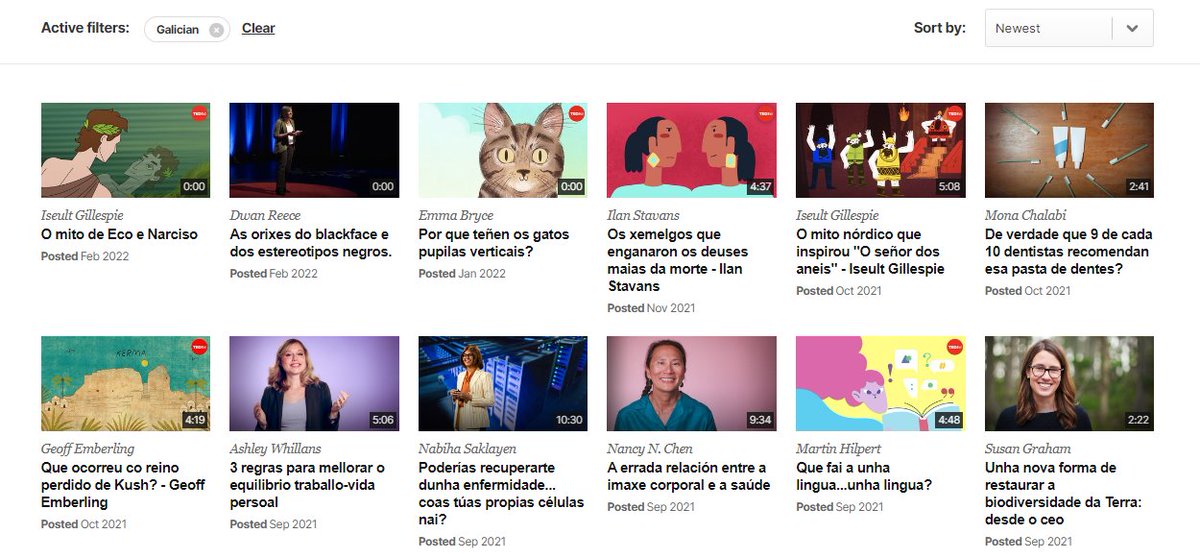 📺Ao longo de 6 edicións, o certame promovido polas comisións de normalización lingüística das facultades <a href="/CienciasUSC/">Facultade de Ciencias - Campus Terra - USC</a>, <a href="/UscEnfermeria/">Facultade de Enfermería USC</a>, Medicina e Odontoloxía, <a href="/FooUsc/">Facultade de Óptica e Optometría da USC</a>, Psicoloxía e Veterinaria permitiu lendar un bo catálogo de vídeos que podes ver aquí👇

bit.ly/TEDSaudeGL