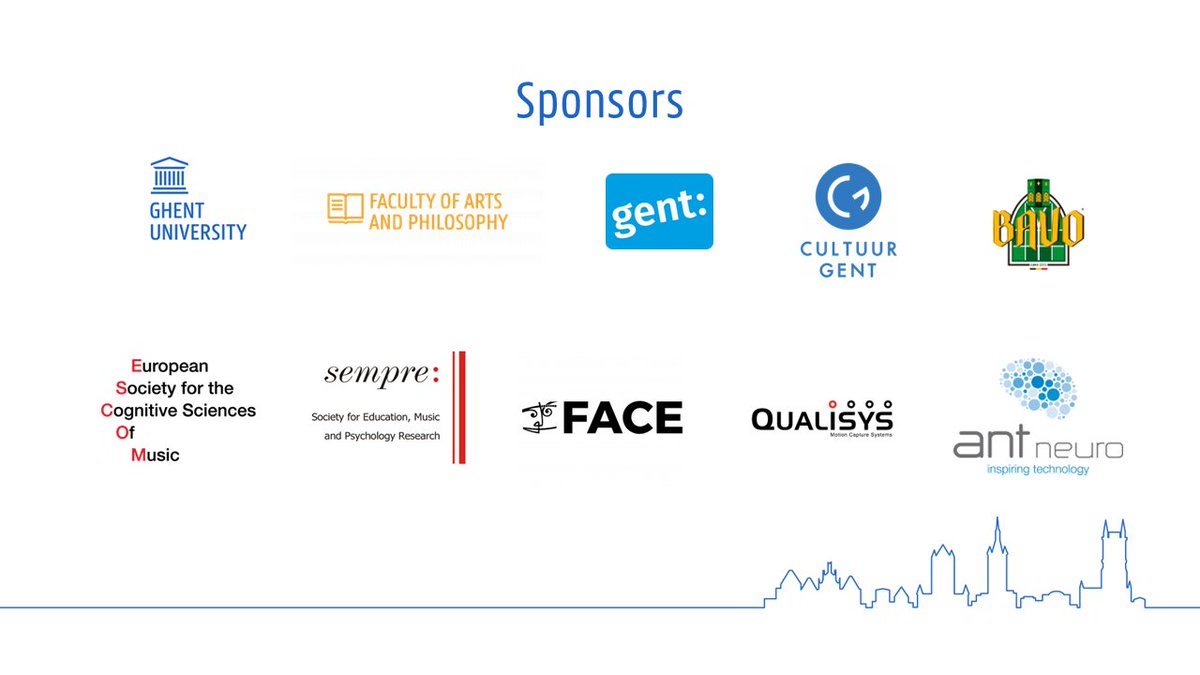 SysMus_Conf's tweet photo. None of it would have been possible without our sponsors! @ugent @Stadgent @ESCOMsociety @sempreorguk @qualisysab @ANTNeuro & Face bvba & the delicious Bavo beer! https://t.co/0t5MxTBeKh