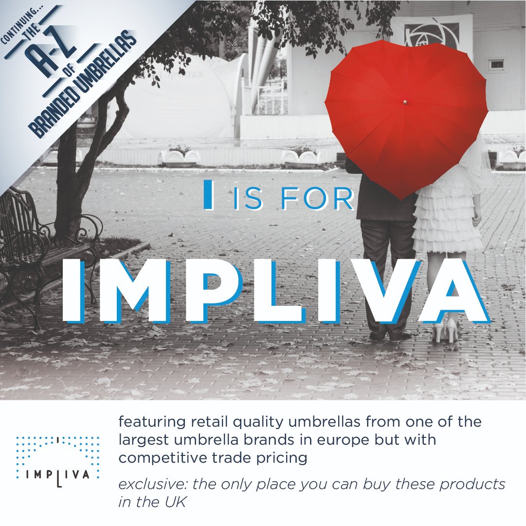 TheUmbrellaCoUK's tweet photo. Continuing...
The A-Z of Branded Umbrellas

I is for Impliva Range
featuring retail quality umbrellas from one of the largest umbrella brands in Europe but with competitive trade pricing
exclusive: the only place you can buy these products in the UK!
#wevegotyoucovered https://t.co/4bPqZdidYE