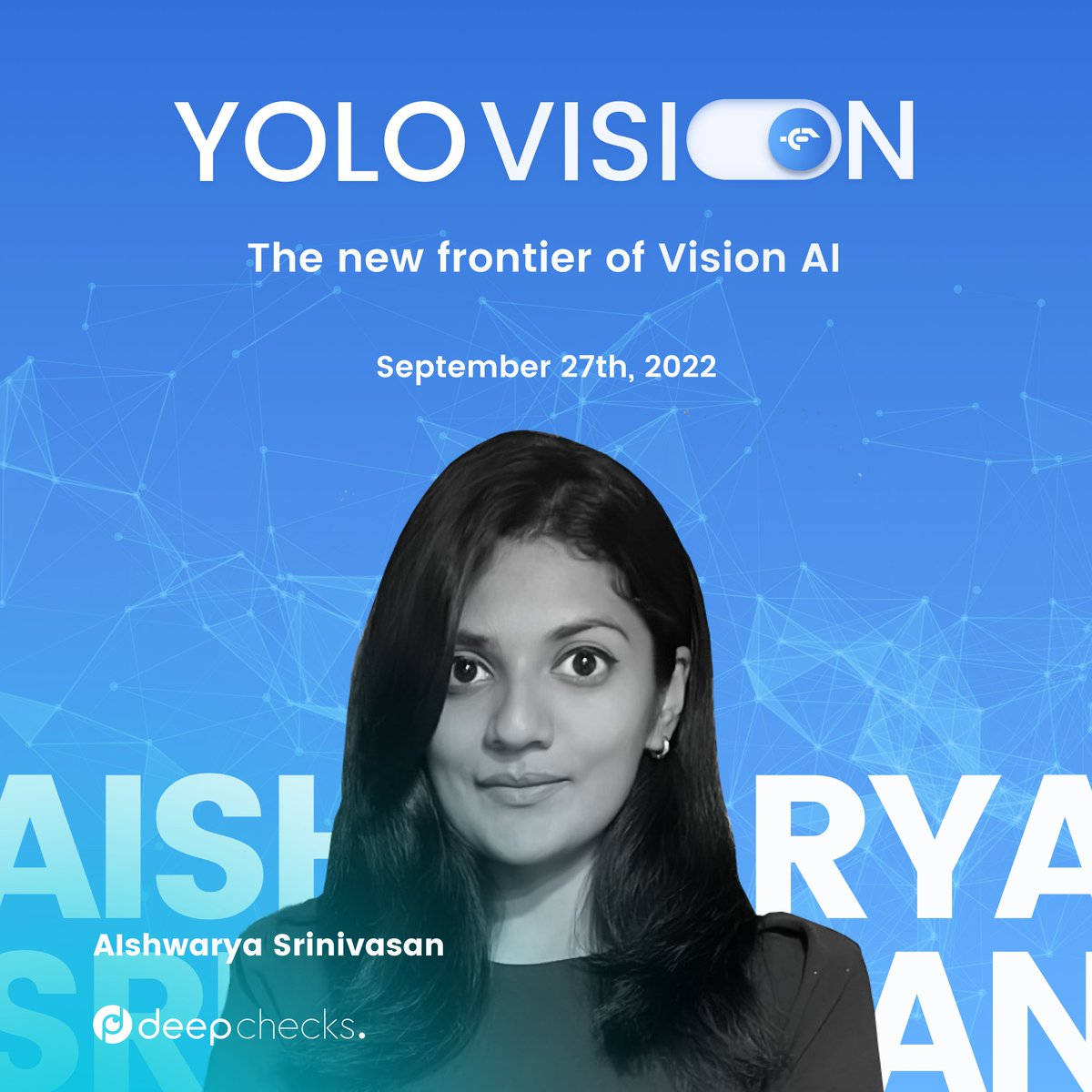 ultralytics's tweet image. Need practical tips for validating your #MLmodel? 

Join Aishwarya Srinivasan, Data Scientist at Google &amp;amp; Open Source Dev Advocate at @deepchecks, at #YOLOVISION22, to learn how to “sign off” your model &amp;amp; detect errors in your data, model &amp;amp; methodology ➡️ bit.ly/3eLnppa