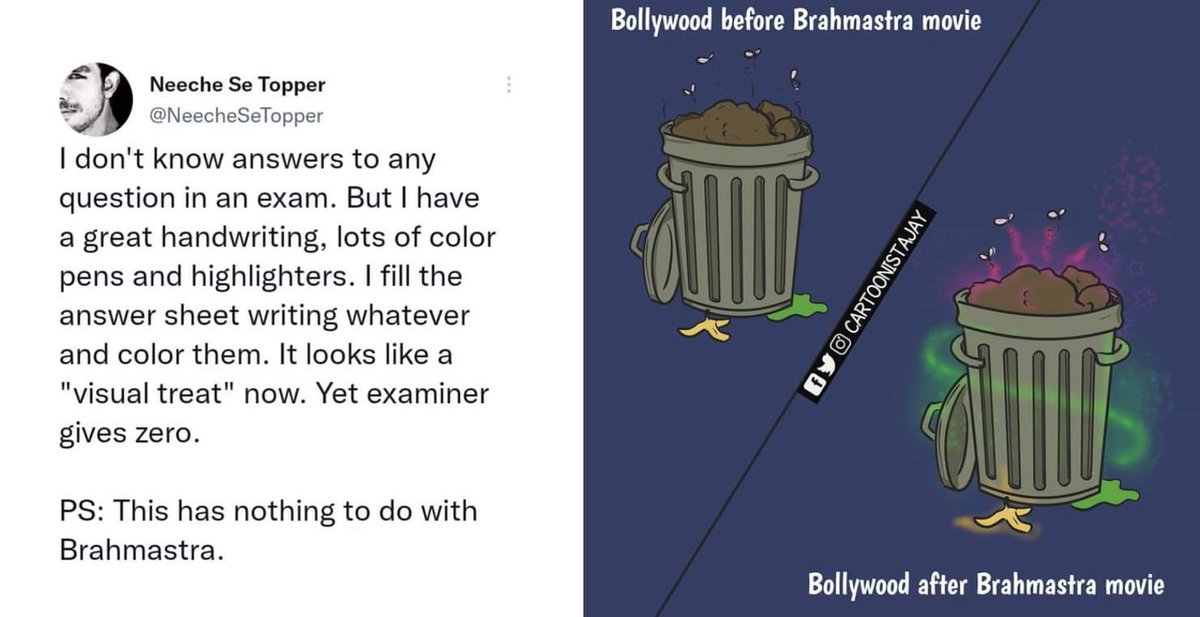 dassurojitsd's tweet photo. #BrahmastraMovie in a nutshell #Brahmastra #boycottbollywoodtrash https://t.co/oGKFfkphBV