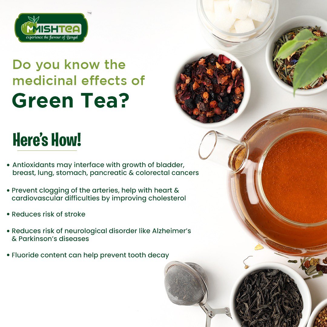 mmishtea's tweet photo. Green tea has one of the highest concentrations of antioxidants of any tea. It is naturally low in calories and contains less caffeine than black tea and coffee.
#mmishtea #greentea #flavoredtea #healthytea #weightloss #advatages #refreshingtea #healthylife #healthydrinkrecipes https://t.co/7iqSY8sWJz