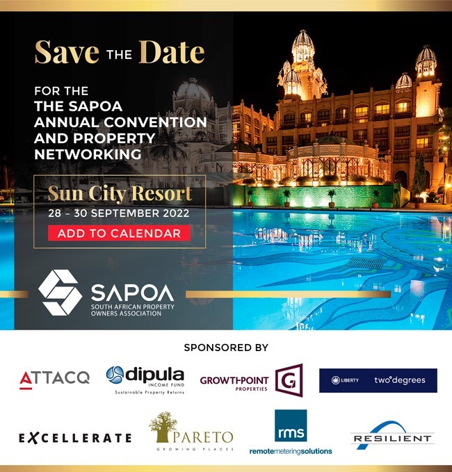 SAVE THE DATE -THE 2022 SAPOA (South African Property Owners Association) ANNUAL CONVENTION &amp; PROPERTY NETWORKING #tomorrow!The <a href="/UCTConEcoMan/">UCTConEcoMan</a> will be there on 28-30 September. Book your spot and meet us there to chat about how we can help you &amp; how you can help us. 
#CEM