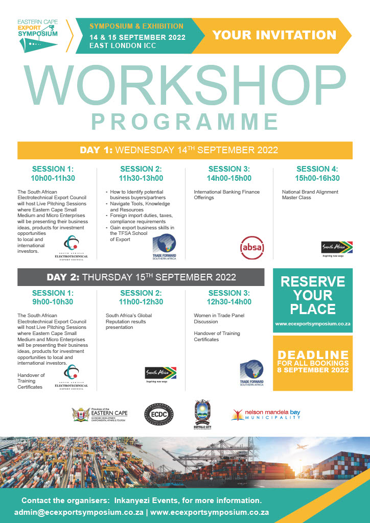 forward_trade's tweet image. Join TFSA's, Adv.  Robert Moodie Lead for  Access to Information &amp;amp; Trade Promotion as he shares knowledge on how to #NavigateTools + #KnowledgeResource &amp;amp; School of Export at the Eastern Cape Export Symposium  hosted by @ecdc. To register ecexportsymposium.co.za/conference/