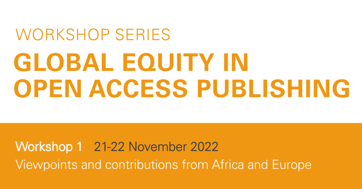 oa2020ini's tweet photo. Today we are announcing the first of a series of workshops dedicated to global #equity in #openaccess publishing, a joint initiative of @AAU_67, @cOAlitionS_OA, @EIFLnet, @ISC, @oa2020ini, @ScienceEurope and @UNESCO.
All details and registration
➡️https://t.co/wlVaYJDwL9 https://t.co/6bD7wdnDUE