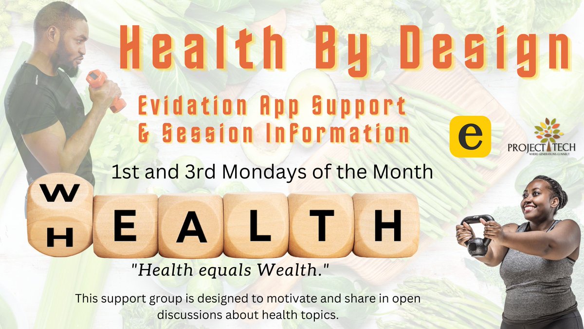 ProjectTechSC's tweet photo. Project TECH 
Health By Design 
Evidation App Support Group 
1st and 3rd Mondays of the Month 

Motivation
Inspiration
Enlightenment
Download the App today by clicking this link: 
https://t.co/G8QQPBCZ3L

#Evidation #ProjectTECH #HealthFitness #Android #iPhone https://t.co/3aOd7T9vmN