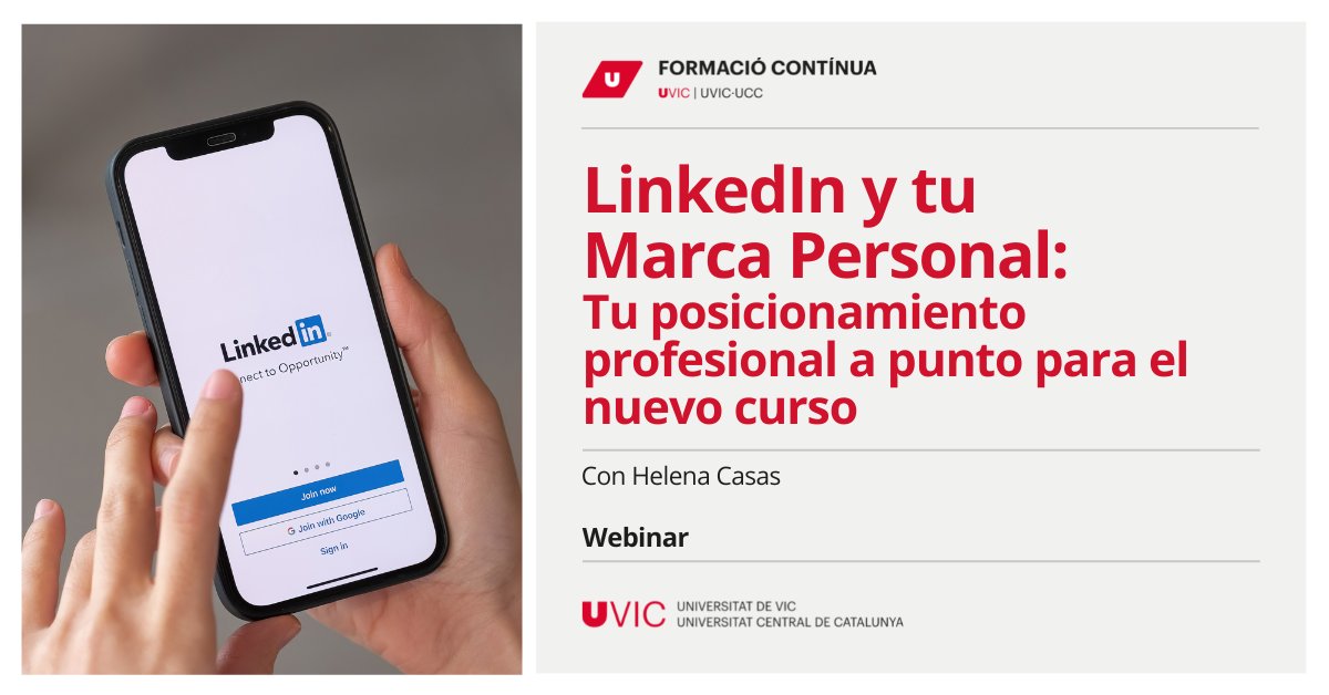 En el webinar <a href="/helenacasas/">Helena Casas</a> te hablará sobre:

➡️ Qué es la Marca Personal y como gestionarla
➡️ Cómo sacar el máximo partido a #LinkedIn 
➡️ Cómo medir tus resultados en #LinkedIn

🗓️ Mañana, 14.09.22 🕥 18:30h ✍️ bit.ly/3Bx6Oy5