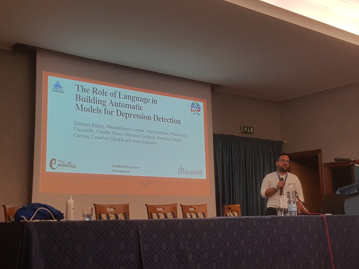 Gennaro Raimo is presenting novel #MENHIR_H2020 research on modelling depression using language cues at the SOBIOAPPS section in 20th IEEE Conf DASC22