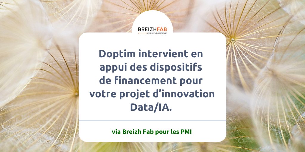 ➡️ Comment financer l’implémentation de l’#IA dans son industrie ? 
💡 via <a href="/breizh_fab/">BREIZHFAB</a> ! 
En tant qu’experts référencés pour les audits Data/Process, nous apportons notre expertise aux #PMI pour choisir les pratiques innovantes adaptées et garantir la valorisation des données.