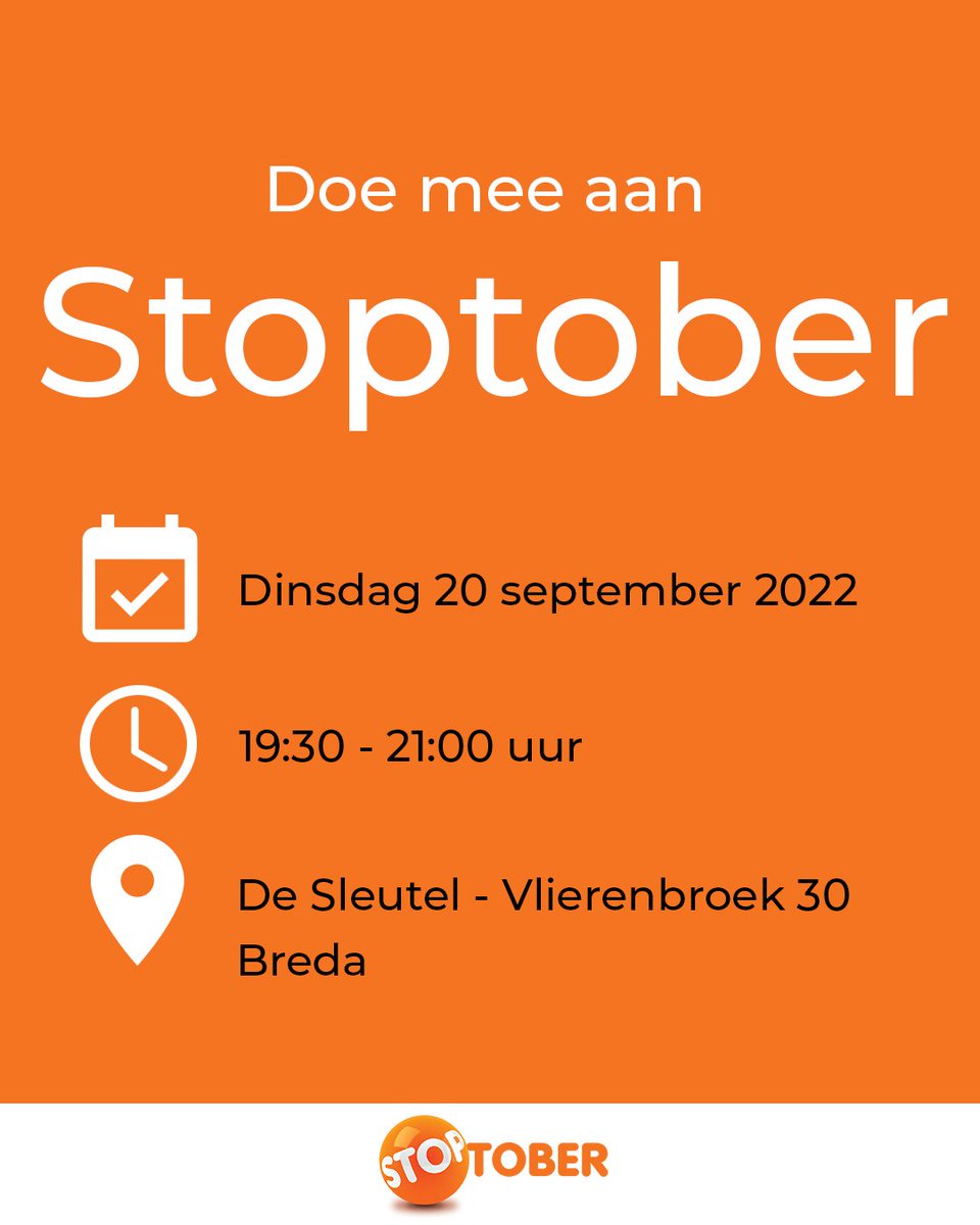 Overweeg jij om te stoppen met roken maar heb je nog een laatste zetje nodig? Kom dan naar de gratis Stoppersbijeenkomst in Breda. Aanmelden is niet nodig, je kunt gewoon binnen komen lopen!
jogg-breda.nl/stop-roken-in-…