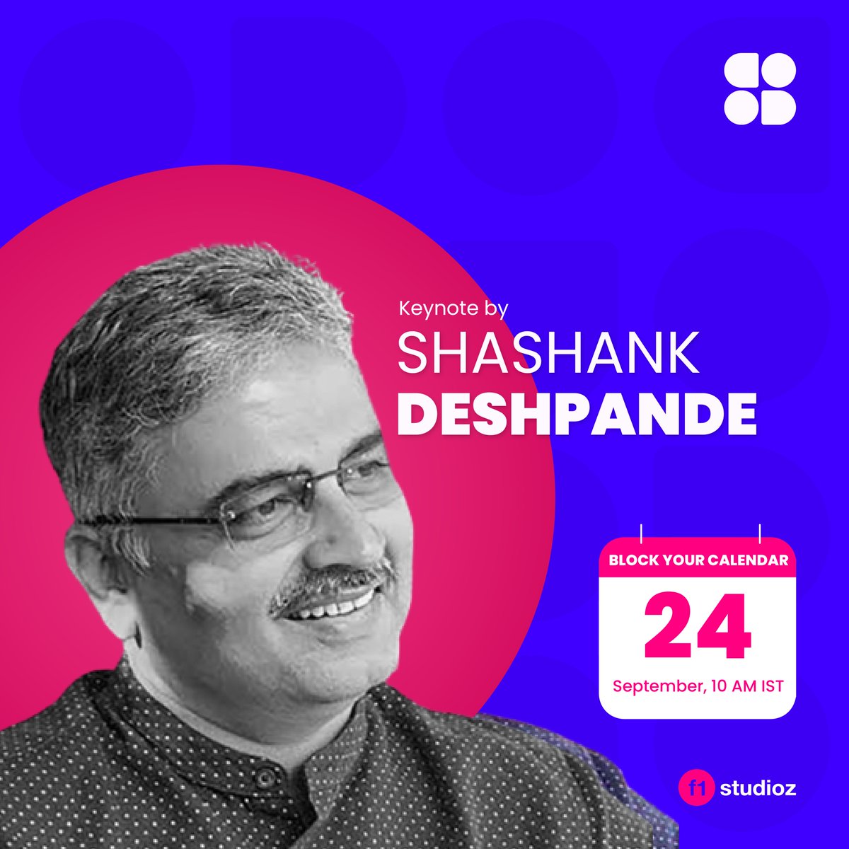 F1Studioz's tweet image. We are delighted to announce that Mr. @shashankd, Co-founder &amp;amp; Chief Business Officer, @cubyts will be embracing Sarva 2022 as the Keynote Speaker on 24th September, 10 am.

#design #keynotespeaker