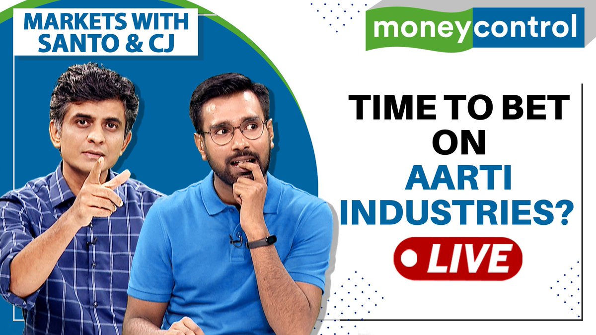 moneycontrolcom's tweet photo. Coming Up On #SantoAndCJ 🔥

📹 Watch the duo dissect what lies ahead for Aarti Industries plus share their thoughts on #Nesco, #AstralPoly and #DBRealty.

🔴Tune in at 3 PM 🕒 https://t.co/R0ZIatcIot https://t.co/RikH89XZ1F