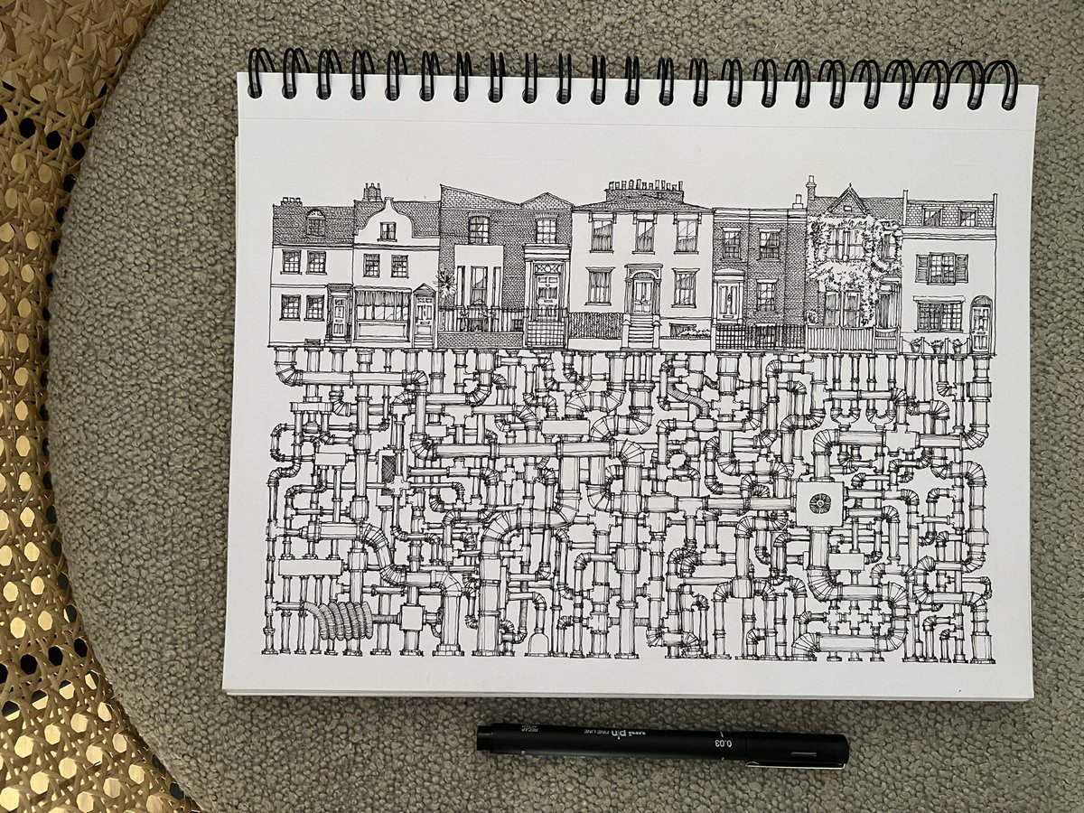 [ Connection ] #freehand #drawing #sketch #art #lineart #illustrator #urbansketch #londonsketchbook #architectural #elevation #abstract #fantasyart