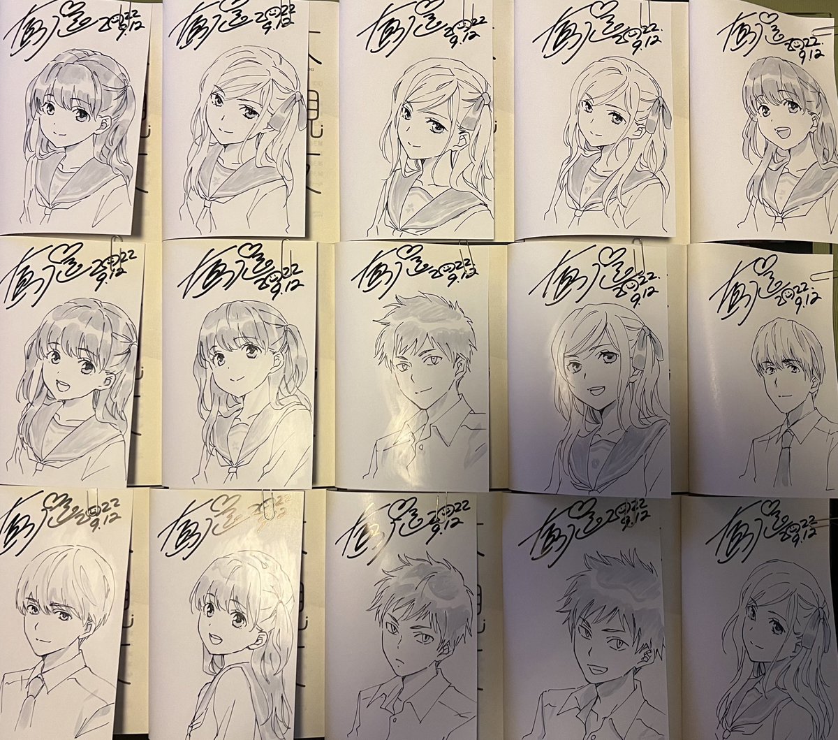 5巻サイン本、サブキャラちゃん達や男子も描いてみました✒️ 