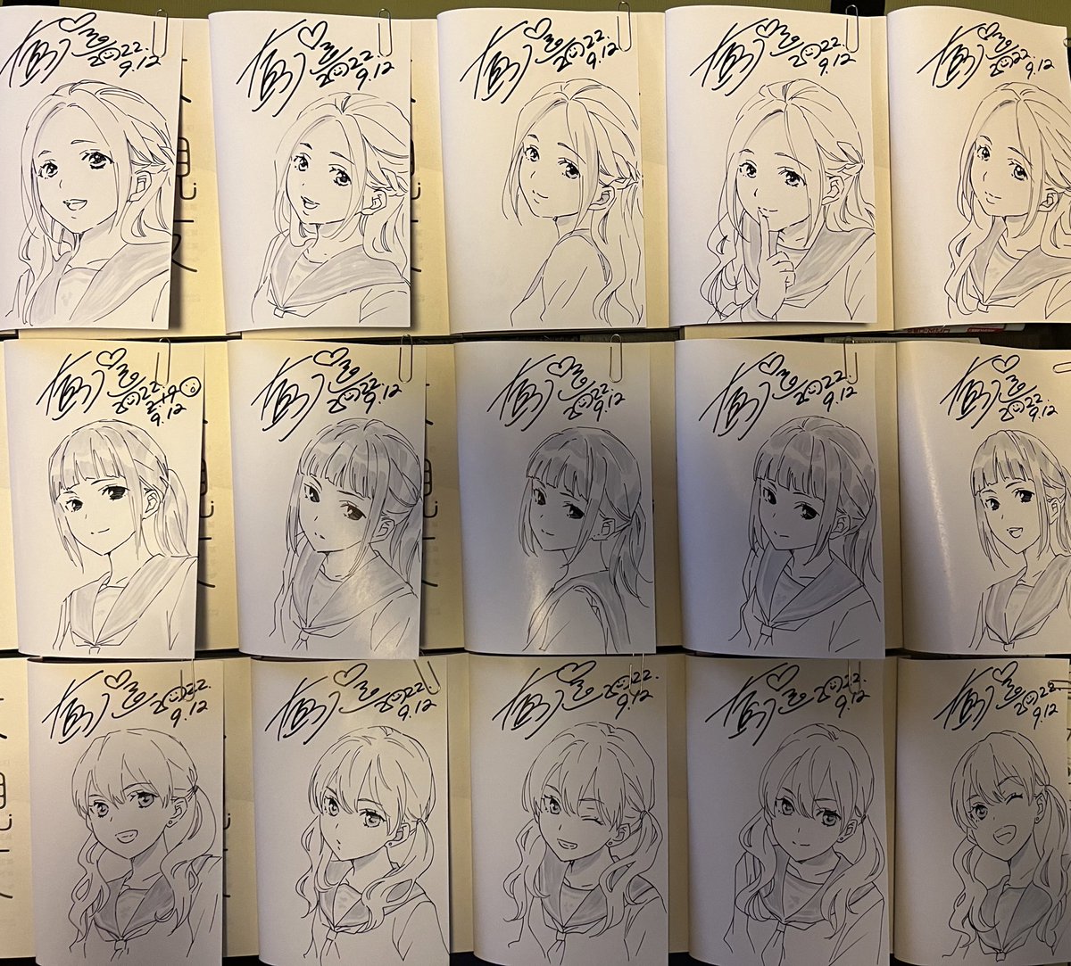 5巻サイン本、サブキャラちゃん達や男子も描いてみました✒️ 