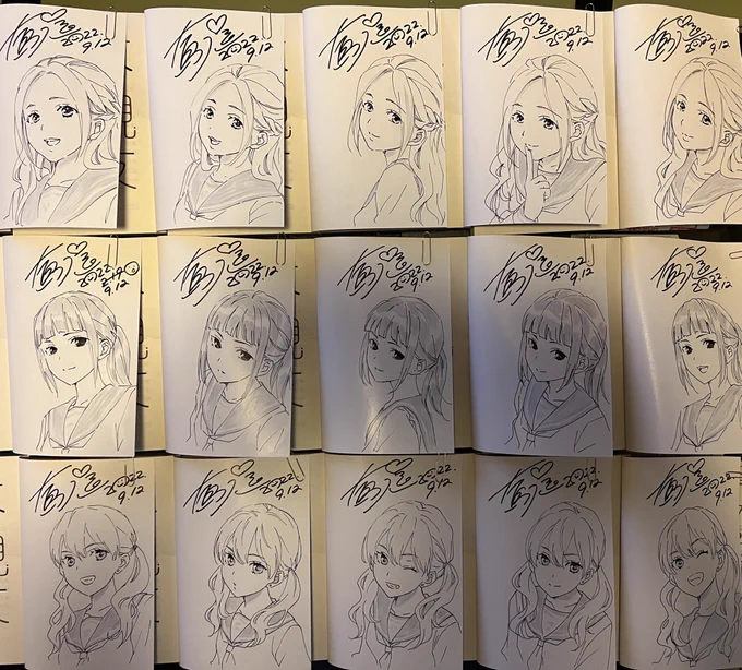 5巻サイン本、サブキャラちゃん達や男子も描いてみました✒️ 