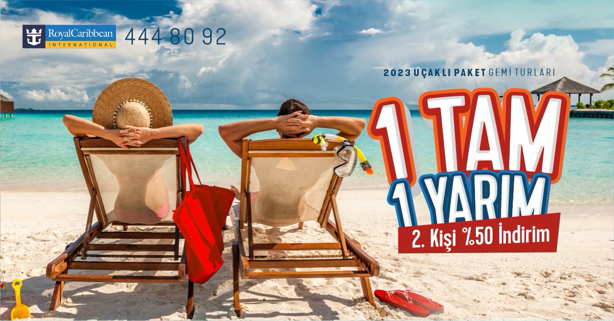 #RoyalCaribbean 1 Tam 1 Yarım kampanyası ile ikinci kişi sadece %50 ödüyor.
kampanyalarımız hakkında bilgi almak için bizi arayınız.

☎️ 444 80 92
#GelveKeşfet #TatilZamanı  #ErkenRezervasyon 1Tam1Yarım