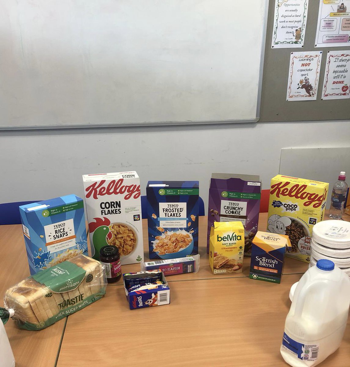 ColtnessHS's tweet image. Thanks to @ScobiesDirect @Morrisons and @TescoWishaw for the very kind donations for our breakfast club! It’s been a very successful first week with pupils really enjoying and benefitting from coming along to get some breakfast, a cup of tea and a wee chat!