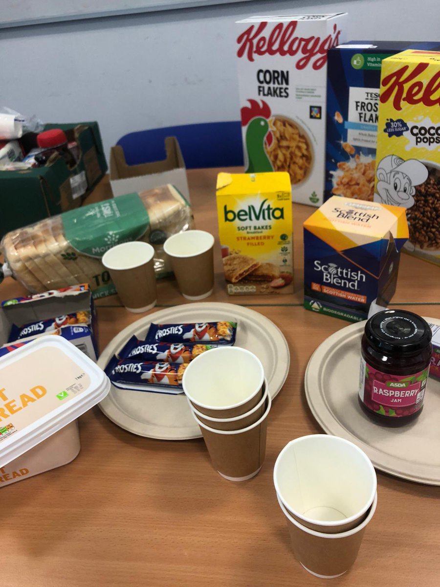 ColtnessHS's tweet image. Thanks to @ScobiesDirect @Morrisons and @TescoWishaw for the very kind donations for our breakfast club! It’s been a very successful first week with pupils really enjoying and benefitting from coming along to get some breakfast, a cup of tea and a wee chat!