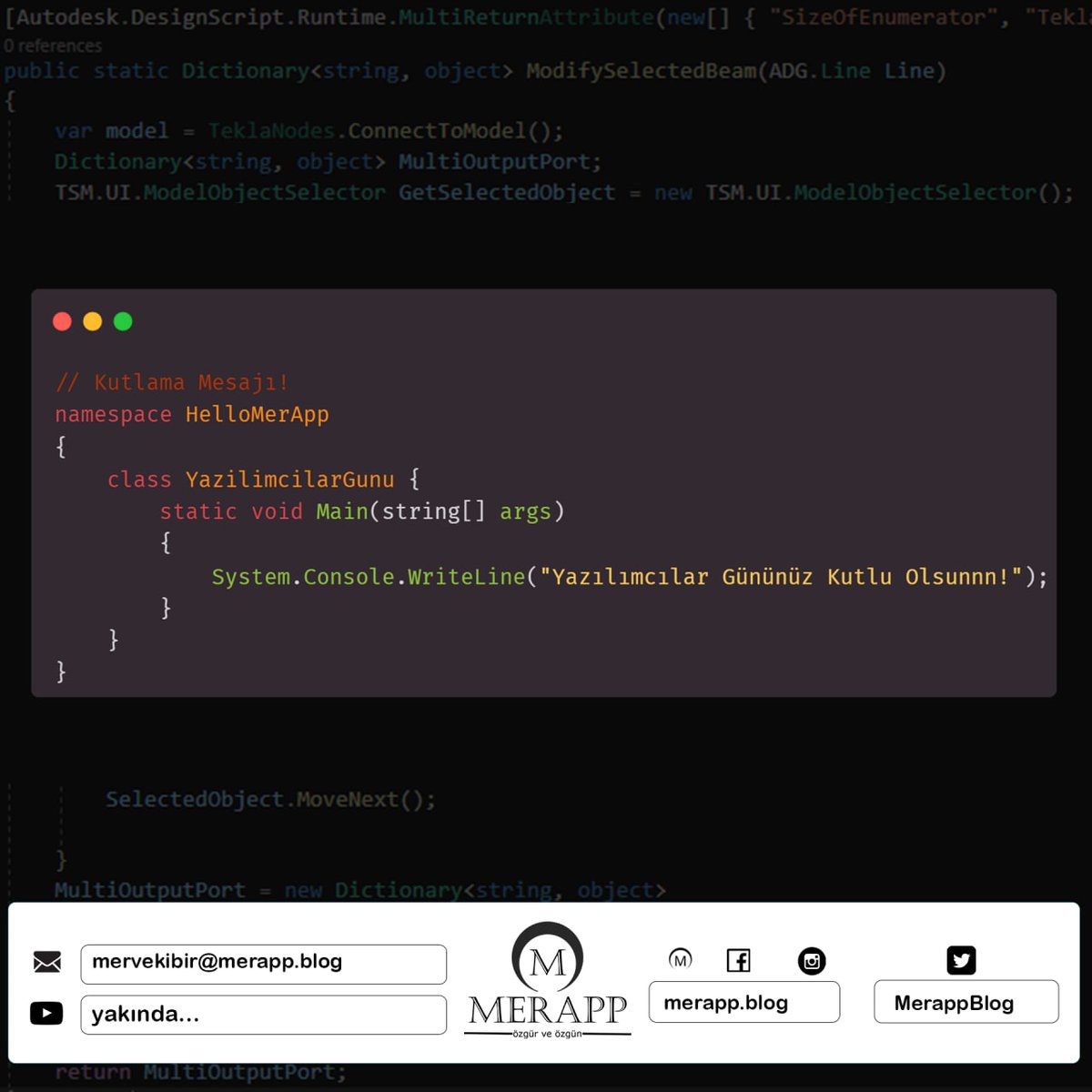 MerappBlog's tweet image. Tüm yazılımcıların günü kutlu olsun... 💥

#softwaredeveloper #software #softwareengineer #yazılım #yazılımgeliştirici #yazılımgeliştirme #yazilim #yazılımmühendisliği #bilgisayarmühendisliği #bilgisayar #code #coding