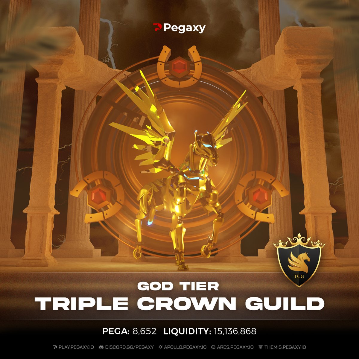 PegaxyOfficial's tweet photo. And just like that, the Triple Crown Guild has reached the God tier! 👑

Three crowns, 8,652 Pega Points, and 15,136,868 $VIS in the Liquidity Pool - Congratulations, TCG! You guys are the OG 🔥

Thank you for your continuous support! We appreciate it big time ❤️ https://t.co/ystM4TmqXs