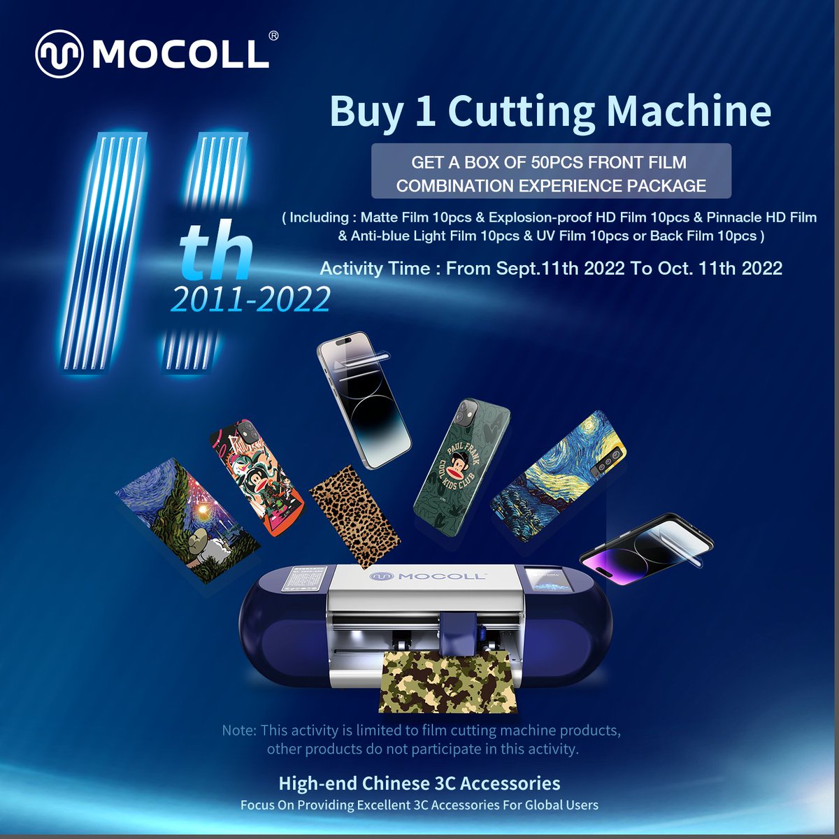 Mok2011911's tweet photo. Buy 1 Cutting Machine can get a box of 50pcs front film combination experience package!
Activity time : From Sept.11th 2022 To Oct. 11th 2022 
#UVFilm
#MatteFilm
#HDFilm
#AntiBlueLightFilm
#FilmCuttingMachine
#Bactfilm
#frontfilm https://t.co/okNqH5qv5E