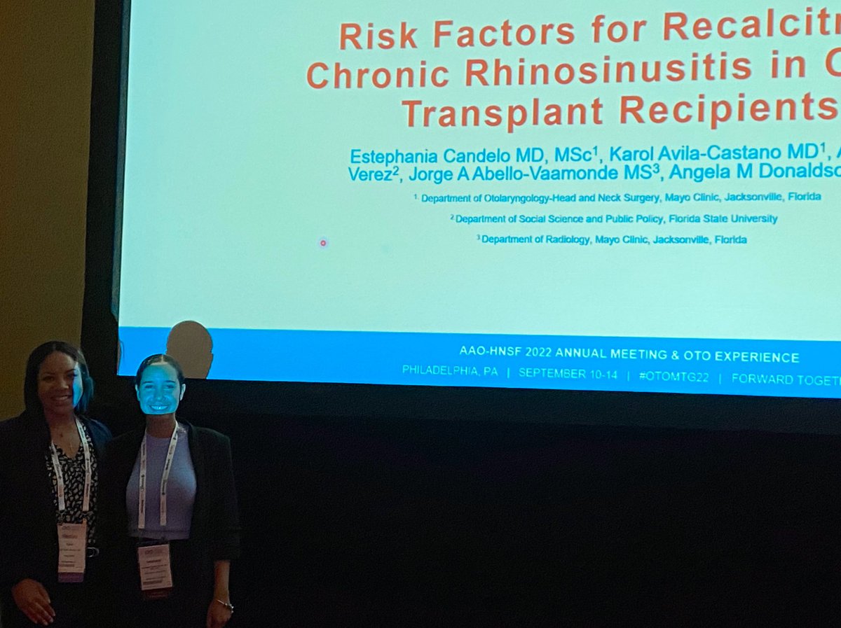 KarolKavicas's tweet photo. Amazing #ScientificResearch oral presentation of our project #Mayoclinic by my colleague @EstephaniaCand2 ๐ You did Great ๐๐ @AAOHNS #IamOTO #OTOMTG22 #rhinology and #allergy session #sheENT we are #OTO she is #OTOMatch2023 #futureotolaryngologist #MedTwitter https://t.co/sOJ4zSFg2b