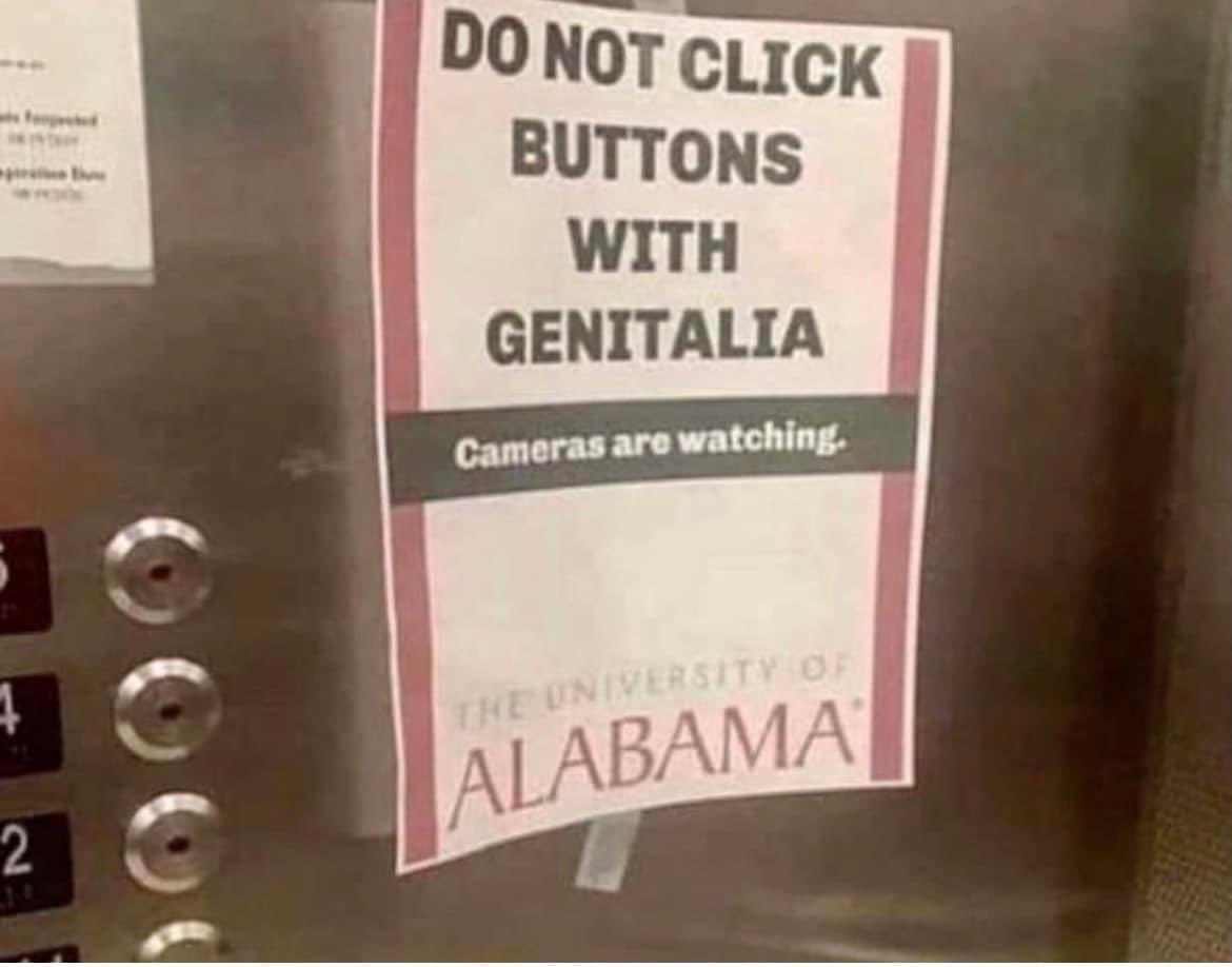 BaristaBarrist1's tweet photo. Maybe they wouldn’t have to if hand gel were provided? 🤷🏼‍♂️🤷‍♀️ #onlyinAlabama https://t.co/c2QS4LbSaE