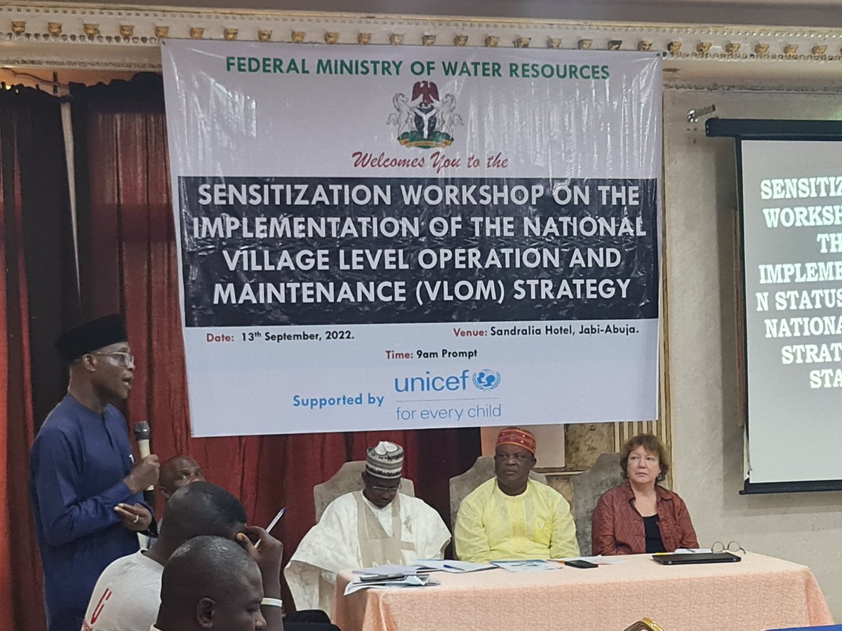 michaelforson's tweet photo. Ongoing now. Sensitization workshop for the Implementation of the Nigeria National Village Level Operation and Maintenance (VLOM) strategy. 
The strategy aims to ensure 100% functionality of rural water facilities by placing communities in the center of ownership https://t.co/MeuhBalbW3