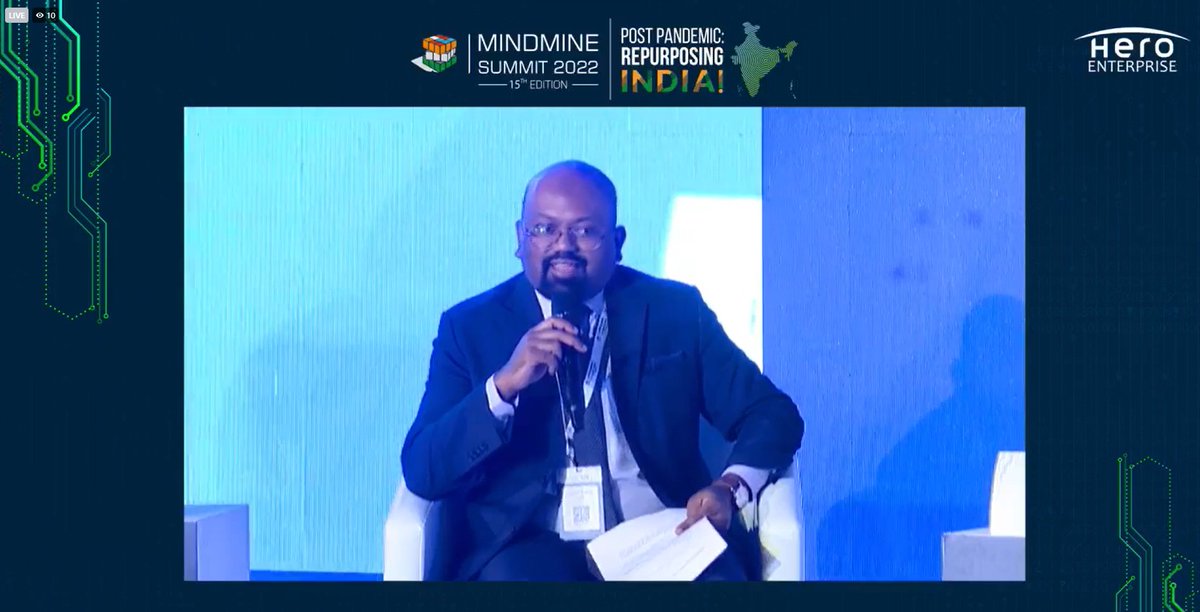Mindmine_Summit's tweet photo. Panelists: 
👉Ashmit Kumar, CNBC-TV18
👉Shishir Priyadarshi, Director, WTO-Geneva
👉Manish Sharma, Chairman &amp; CEO, Panasonic India &amp; South Asia 
👉Ranu Vohra, Co-Founder &amp; Executive Vice Chairman, Avendus Capital
#AshmitKumar #ShishirPriyadarshi #ManishSharma 
#mindminesummit2022 https://t.co/mZzBaz1PyJ