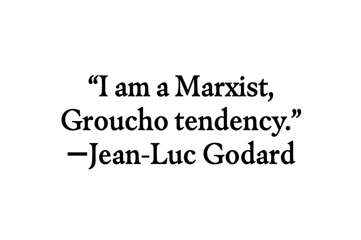 “I am a Marxist, Groucho tendency.”
―Jean-Luc Godard
#RIPJeanLucGodard #JeanLucGodard