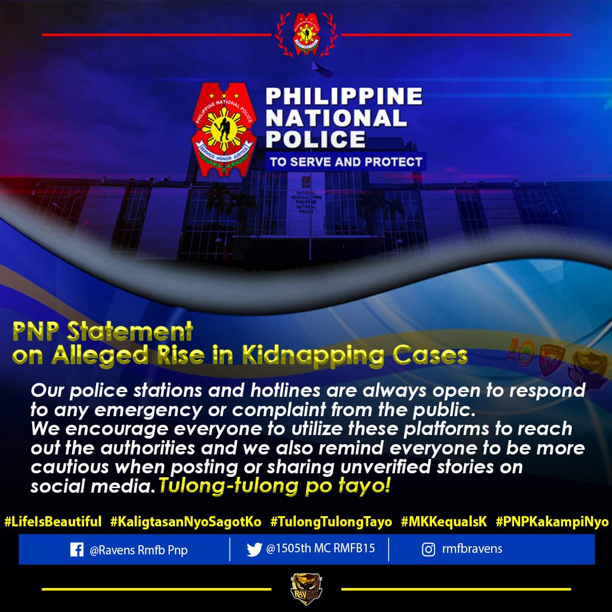 rpsc_procor's tweet photo. 𝑊𝑒 𝑎𝑠𝑠𝑢𝑟𝑒 𝑡ℎ𝑒 𝑝𝑢𝑏𝑙𝑖𝑐 𝑡ℎ𝑎𝑡 𝑡ℎ𝑒 𝑃𝑁𝑃 ℎ𝑎𝑠 𝑛𝑒𝑣𝑒𝑟 𝑝𝑎𝑢𝑠𝑒𝑑 𝑖𝑛 𝑎𝑔𝑔𝑟𝑒𝑠𝑖𝑣𝑒𝑙𝑦 𝑟𝑒𝑠𝑝𝑜𝑛𝑑𝑖𝑛𝑔 𝑡𝑜 𝑐𝑟𝑖𝑚𝑖𝑛𝑎𝑙 cases.

#LifeIsBeautiful
#KaligtasanNyoSagotKo
#TulongTulongTayo
#MKKequalsK
#PNPKakampiNyo
#WeServeAndProtect https://t.co/UfzxTpNtF4